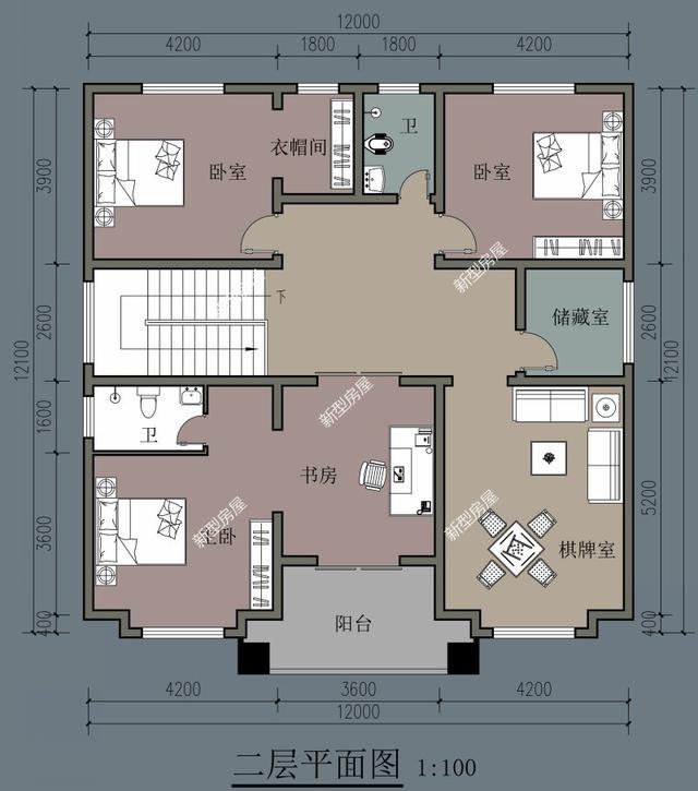 6套二層小洋樓設(shè)計(jì)戶型圖及外觀效果圖，都是新款設(shè)計(jì)出圖