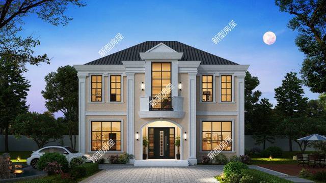 6套二層小洋樓設(shè)計(jì)戶型圖及外觀效果圖，都是新款設(shè)計(jì)出圖