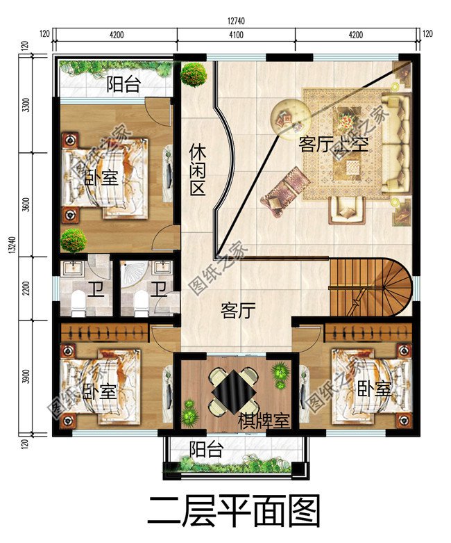 三間三層房子設(shè)計(jì)圖，高端三層樓房設(shè)計(jì)圖，三層兩個(gè)大露臺(tái)