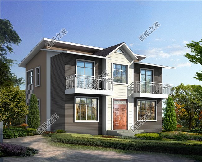 115平方米新農(nóng)村帶閣樓二層小別墅設(shè)計(jì)圖紙帶外觀圖