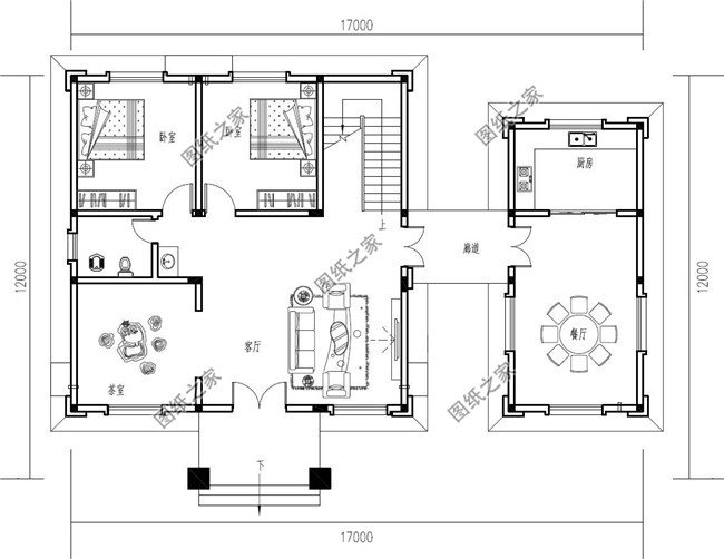新農村實用型三層別墅設計CAD圖紙帶效果圖
