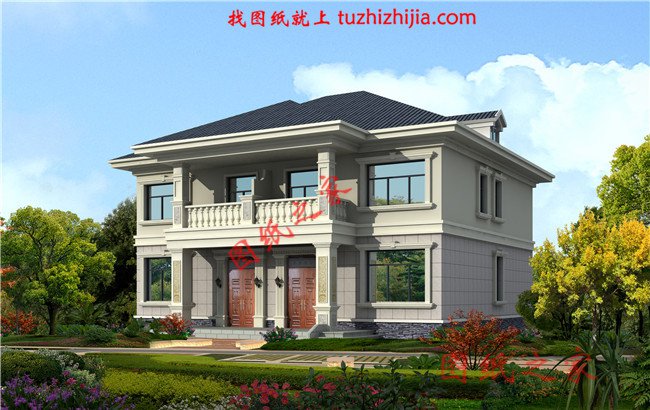 雙拼農(nóng)村小別墅設(shè)計圖，適合有兩個兄弟的家庭自建