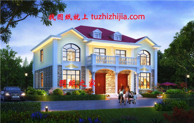 雙拼農(nóng)村小別墅設(shè)計圖，適合有兩個兄弟的家庭自建