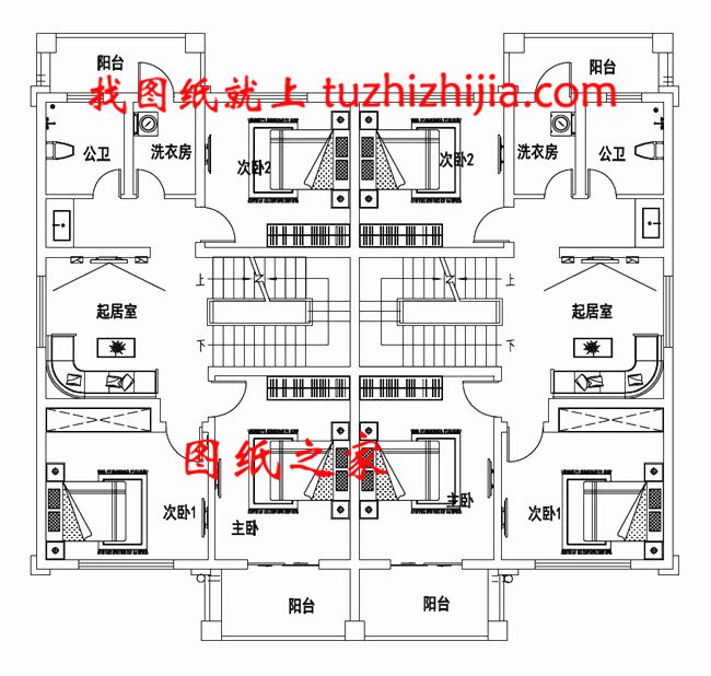 雙拼農(nóng)村小別墅設(shè)計圖，適合有兩個兄弟的家庭自建