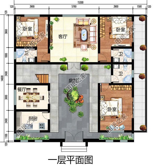 15×14米二層農(nóng)村四合院設(shè)計(jì)，秒殺各種洋別墅