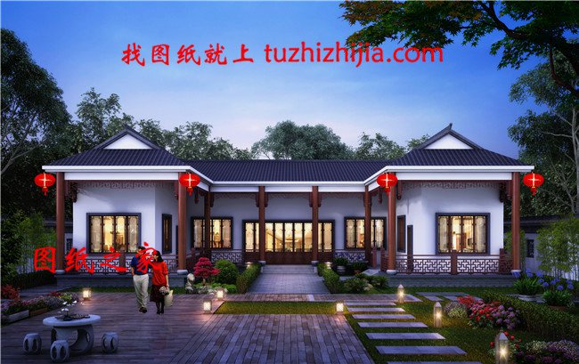 適合農(nóng)村自建的現(xiàn)代一層三合院圖，秒殺一切洋樓別墅！