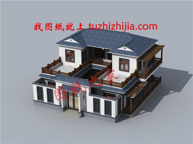 5款中國傳統(tǒng)四合院別墅效果圖，一個字，美