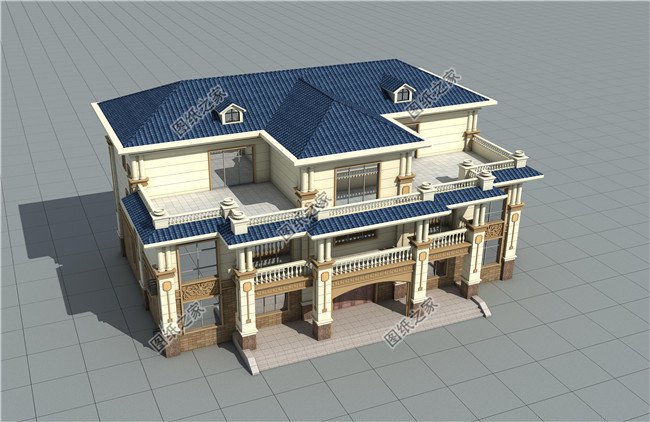 350平方米新農(nóng)村雙拼帶閣樓別墅施工設(shè)計圖紙及效果圖