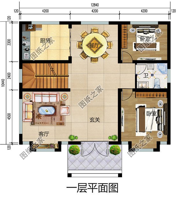 兩層樓房設計圖，兩層新農(nóng)村樓房圖紙，外觀典雅古樸