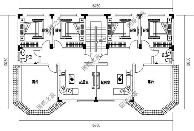 幾套農(nóng)村兄弟倆雙拼樓房設(shè)計(jì)圖，二層、三層都有