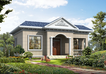 占地80平一層鄉(xiāng)村別墅設(shè)計圖，平屋頂預(yù)留樓梯，造價僅7萬！