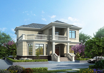 開(kāi)間13米左右新農(nóng)村2層自建房別墅戶(hù)型設(shè)計(jì)圖，簡(jiǎn)潔實(shí)用