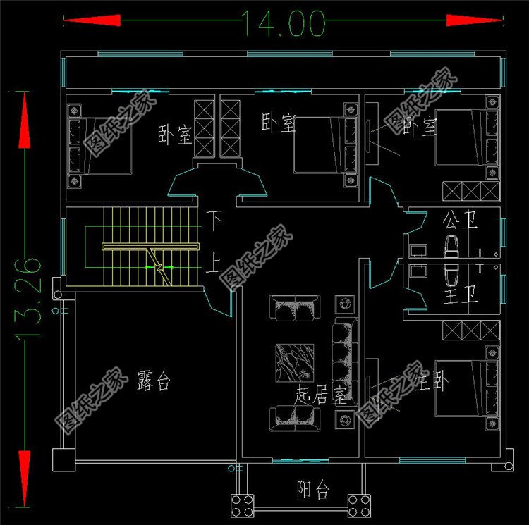 兩層歐式別墅二層設(shè)計(jì)方案