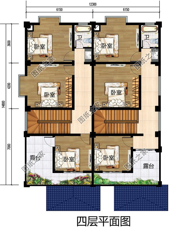 農(nóng)村四層樓房雙拼別墅設(shè)計(jì)全套施工圖，外觀低調(diào)有內(nèi)涵