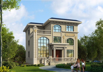 面寬10米獨(dú)棟三層別墅自建房設(shè)計圖紙，復(fù)式旋轉(zhuǎn)樓梯設(shè)計