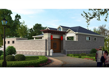 農(nóng)村一層帶小院房屋設計圖，帶院子一層自建房別墅戶型圖