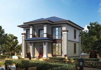 農(nóng)村兩層新中式別墅圖紙設計圖，外觀圖片大氣，21萬左右