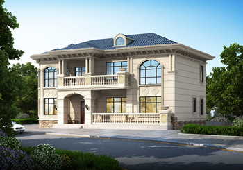 二層簡歐別墅設計圖挑空客廳+旋轉(zhuǎn)樓梯，看過的人都說氣派