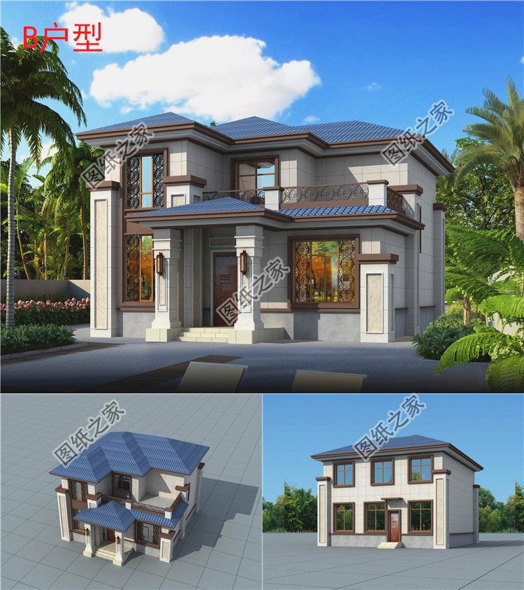 3款農(nóng)村二層小樓設(shè)計圖，誰看誰說好，造價13萬元左右