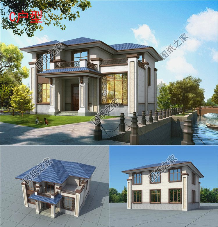 3款農(nóng)村二層小樓設(shè)計圖，誰看誰說好，造價13萬元左右