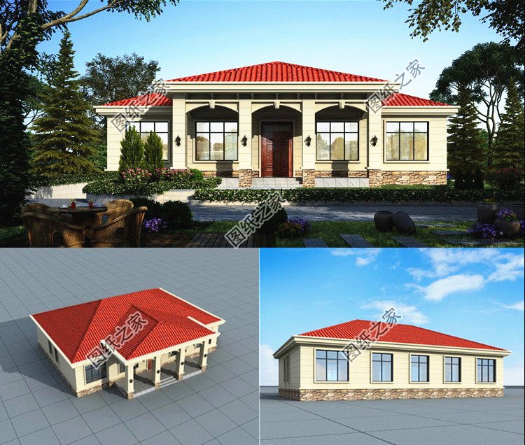 五套鄉(xiāng)下建房一層戶型圖，蓋好驚艷全村