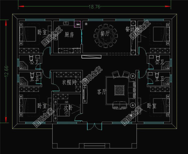 五套鄉(xiāng)下建房一層戶型圖，蓋好驚艷全村