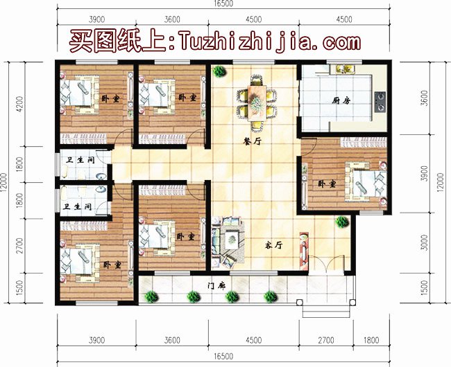 五套鄉(xiāng)下建房一層戶型圖，蓋好驚艷全村