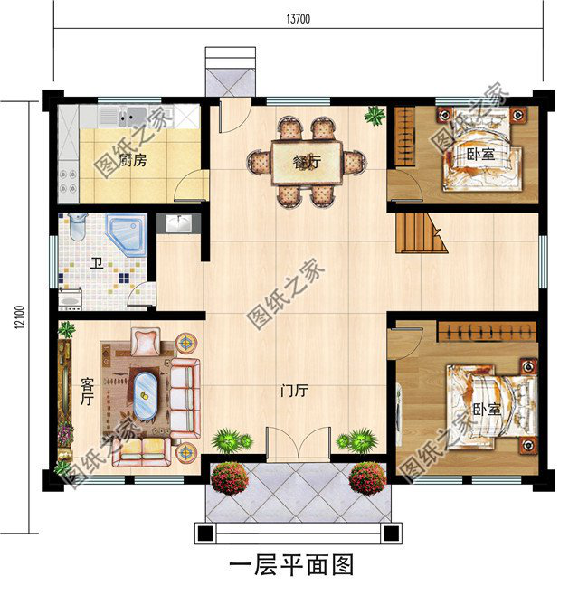 新中式農(nóng)村自建二層別墅設計圖紙，這樣建的房子老人孩子都喜歡