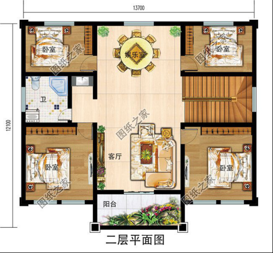 新中式農(nóng)村自建二層別墅設計圖紙，這樣建的房子老人孩子都喜歡
