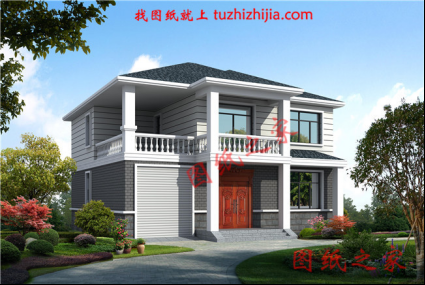 新中式農(nóng)村自建二層別墅設計圖紙，這樣建的房子老人孩子都喜歡