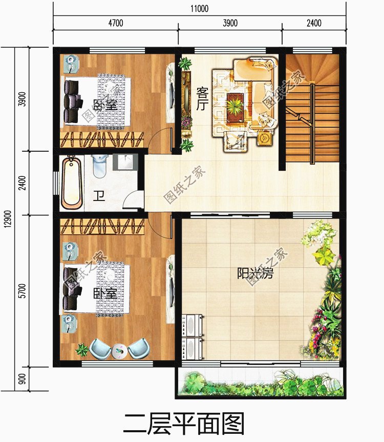 農(nóng)村二層樓簡(jiǎn)單大氣圖紙，讓城里人羨慕吧