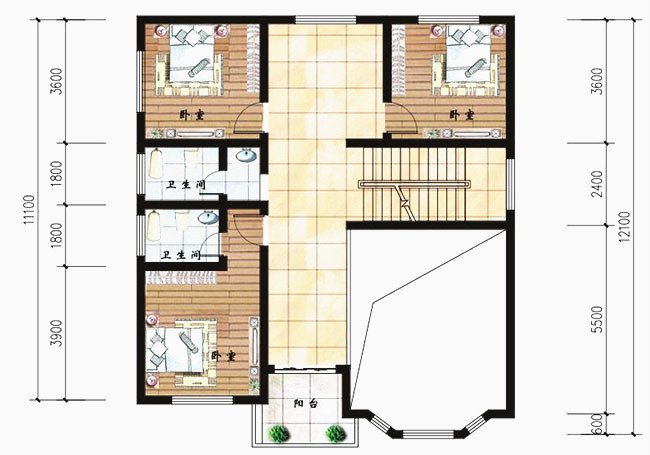 農(nóng)村二層樓簡(jiǎn)單大氣圖紙，讓城里人羨慕吧