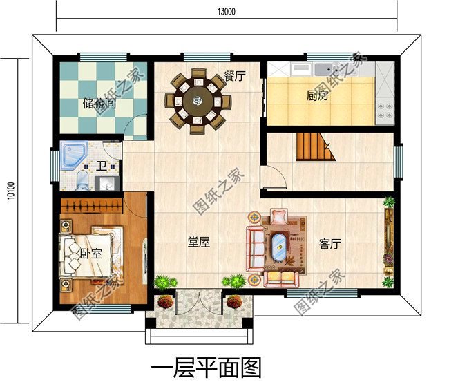 農(nóng)村12米×10米二層自建房設(shè)計(jì)圖，擁有一棟你真牛