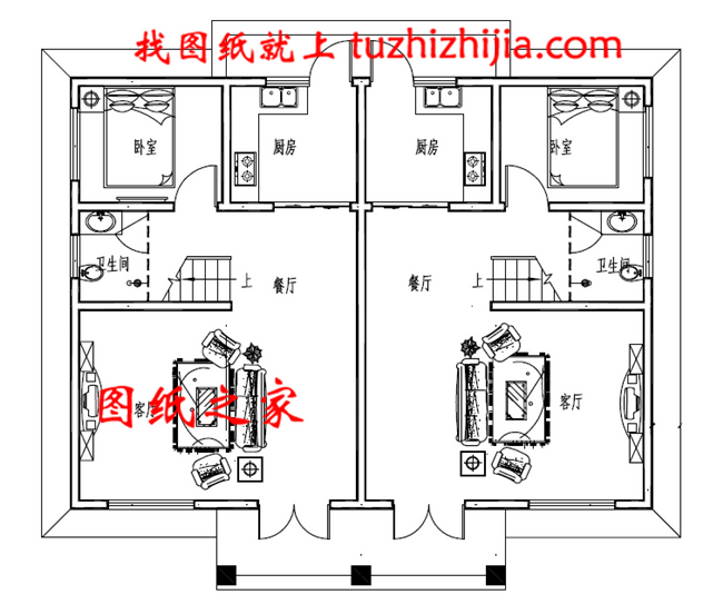 適合兄弟二人合建的雙拼別墅設(shè)計圖，經(jīng)濟實用，蓋好后驚艷全村