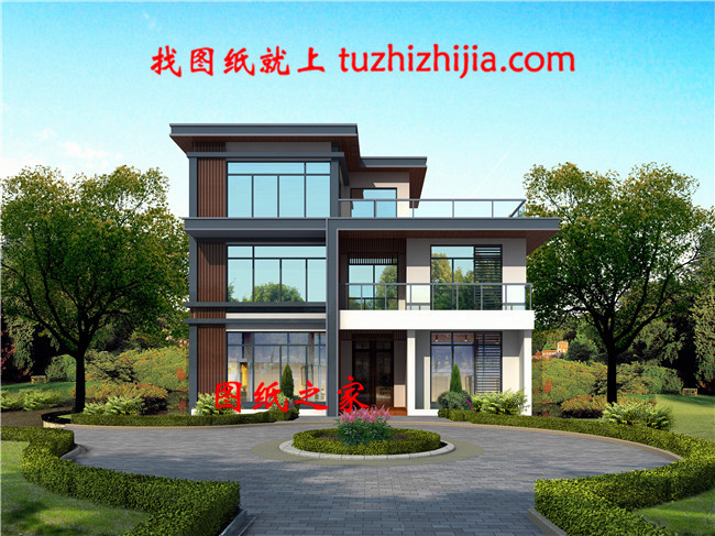 簡單大氣三層別墅設計圖，看完我也想回家建房