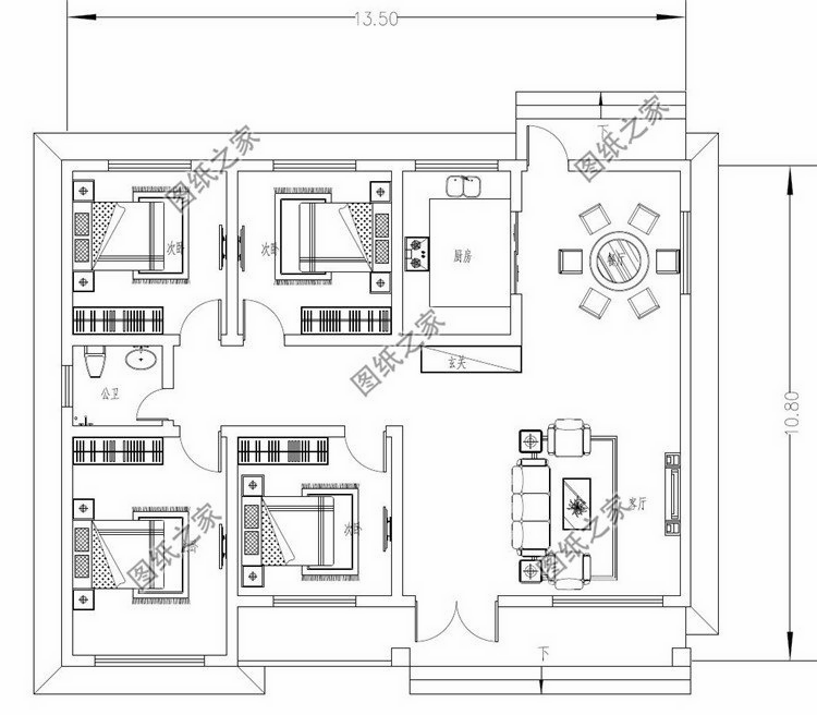 農(nóng)村一層最美房屋，經(jīng)濟實用，全國各地?fù)屩? src="/uploads/allimg/201005/1_201005174953_1.png" width="750" border="0" height="702" /></p>
<div>
<p align="center"><img alt=