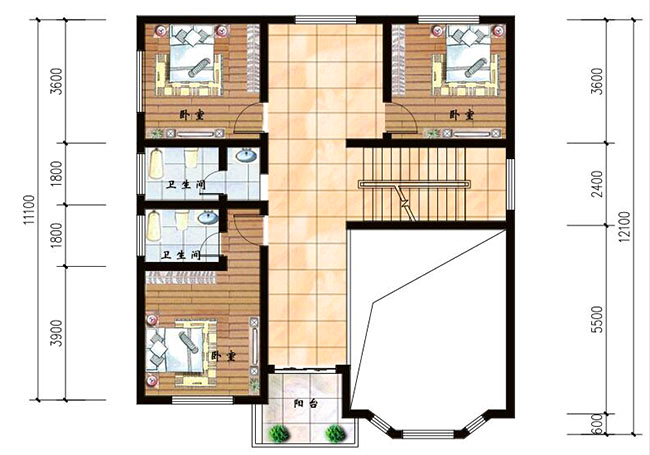農(nóng)村120平方二層小樓圖，不用借錢(qián)就能建，忍不住推薦