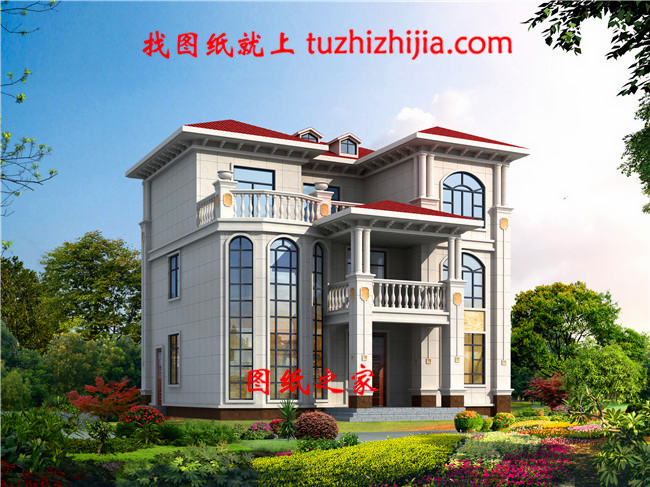 農村新式三層樓圖片，造價最低25萬，做村里最靚的房