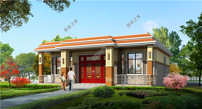 現(xiàn)代農(nóng)村一層平房圖片，簡單漂亮，保證讓你眼前一亮