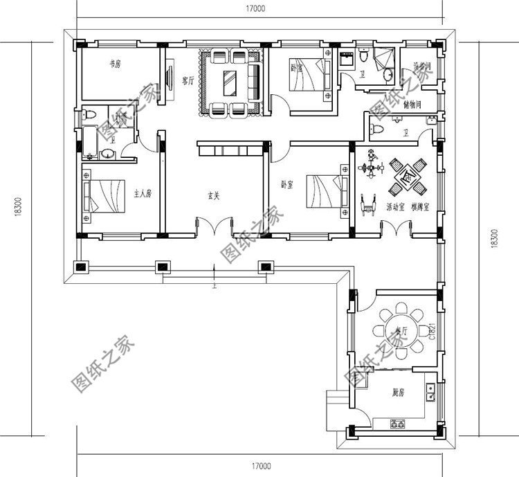一層簡約自建房設(shè)計圖紙，造價不高，父母養(yǎng)老正合適