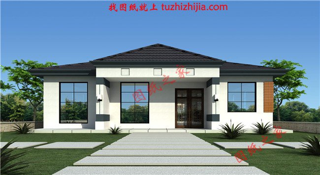 一層簡約自建房設(shè)計圖紙，造價不高，父母養(yǎng)老正合適