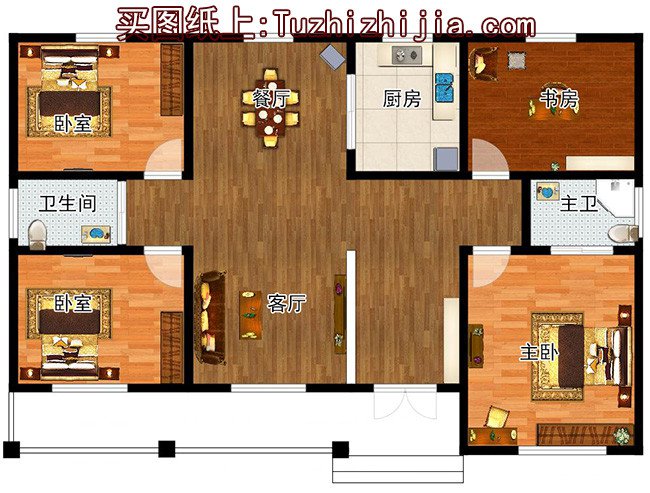 一層簡約自建房設(shè)計圖紙，造價不高，父母養(yǎng)老正合適