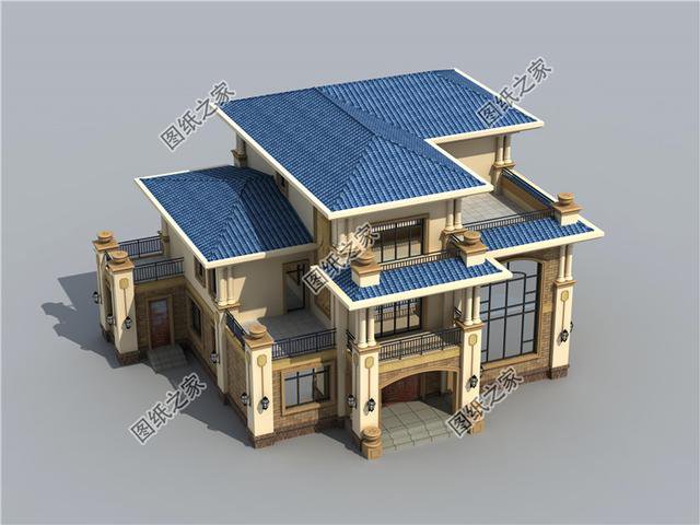 3套三層別墅大戶型方案，有效果圖和平面圖，過完年就建