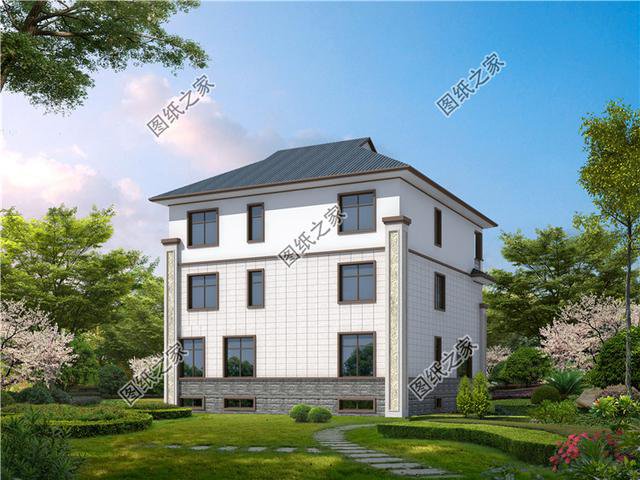 3套三層別墅大戶型方案，有效果圖和平面圖，過完年就建