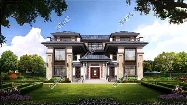3套三層別墅大戶型方案，有效果圖和平面圖，過完年就建