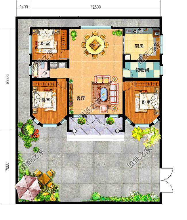 農(nóng)村120平米一層自建房圖，最低造價(jià)僅10萬(wàn)，不建還在等什么