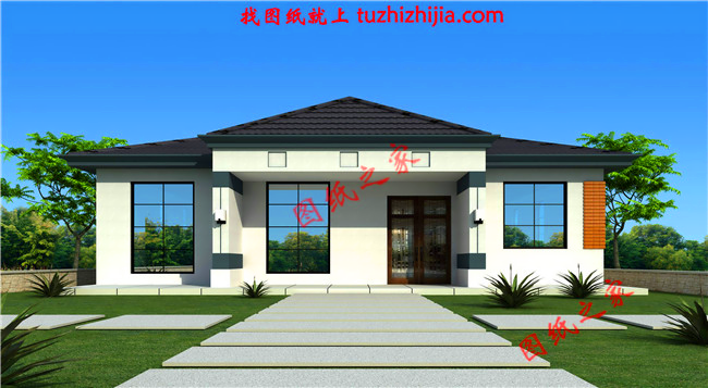 現(xiàn)代農(nóng)村一層平房圖片，簡單大氣，看一眼你就忍不住想建