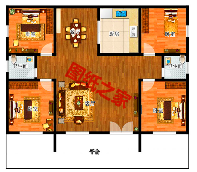 現(xiàn)代農(nóng)村一層平房圖片，簡單大氣，看一眼你就忍不住想建