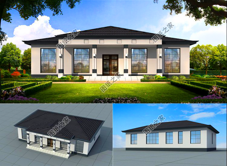 現(xiàn)代農(nóng)村一層平房圖片，簡單大氣，看一眼你就忍不住想建