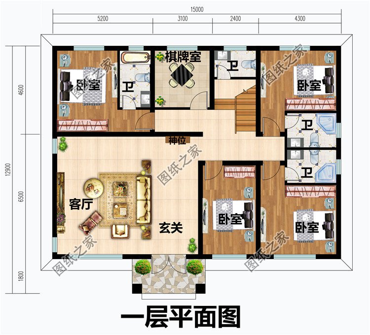 鄉(xiāng)下建房一層半戶型圖